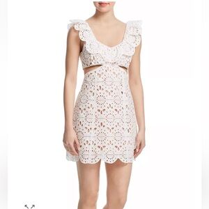 Red Carter Sadelle White Eyelet cutout Mini Dress